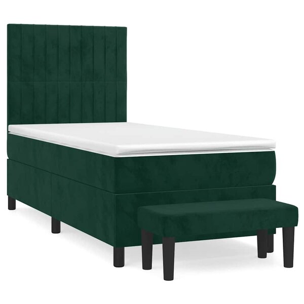 vidaXL Sommier à lattes de lit avec matelas Vert foncé 100x200 cm