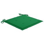 vidaXL Chaises de jardin et coussins vert lot de 4 Bois de teck massif