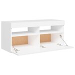 vidaXL Meuble TV avec lumières LED blanc 90x35x40 cm