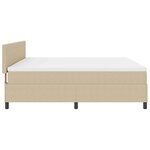 vidaXL Lit à Sommier avec Matelas & Lumière LED Vert Gris 200x200 cm Tissu Côtelé