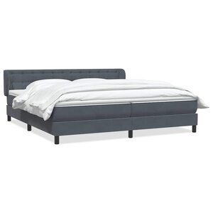 vidaXL Sommier à lattes de lit et matelas gris foncé 180x220cm velours