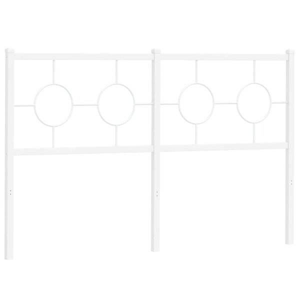 vidaXL Tête de lit de remplacement métal blanc 140 cm