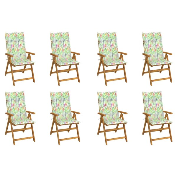 vidaXL Chaises pliables de jardin avec coussins 8 Pièces Bois d'acacia