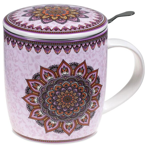 Mug mandala parme avec infuseur