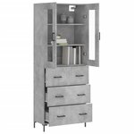 vidaXL Buffet haut Gris béton 69 5x34x180 cm Bois d'ingénierie