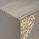 vidaXL Buffet Gris et or 60 x 33 x 75 cm Bois de mangue massif
