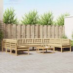 vidaXL Ensemble de canapés d'extérieur 10 Pièces Blanc et Beige