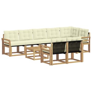 vidaXL Ensemble de canapés d'extérieur 9 pc Blanc et crème