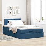 vidaXL Lit ottoman avec matelas bleu 120x200 cm tissu