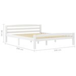 Vidaxl cadre de lit blanc bois de pin massif 160x200 cm