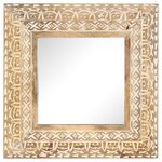 vidaXL Miroir sculpté à la main 50x50x2 6 cm Bois de manguier solide