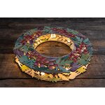 Kit couronne en bois à faire soi-même - feuilles et baies effet 3d - 35 cm