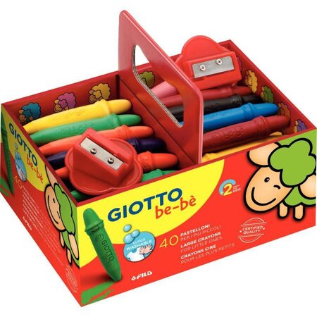 Crayon à la cire Giotto bébé incassables + 2 tailles crayons schoolpack de 40