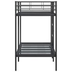 VidaXL Lit superposé sans matelas noir 90x200 cm acier