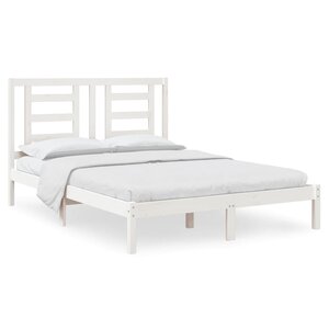 vidaXL Cadre de lit sans matelas blanc 140x190 cm bois de pin massif