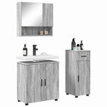 vidaXL Ensemble de mobilier de salle de bain 3 Pièces Gris Sonoma