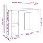 vidaXL Bureau noir 103 5x56 5x94 cm bois d'ingénierie