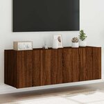 vidaXL Meubles TV muraux lumières LED 2 Pièces chêne marron 60x35x41 cm