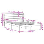 vidaXL Cadre de lit et tête de lit sans matelas cire marron 140x190 cm