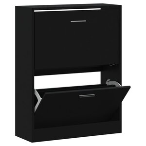 vidaXL Armoire à chaussures Noir 63x24x81 cm Bois d'ingénierie