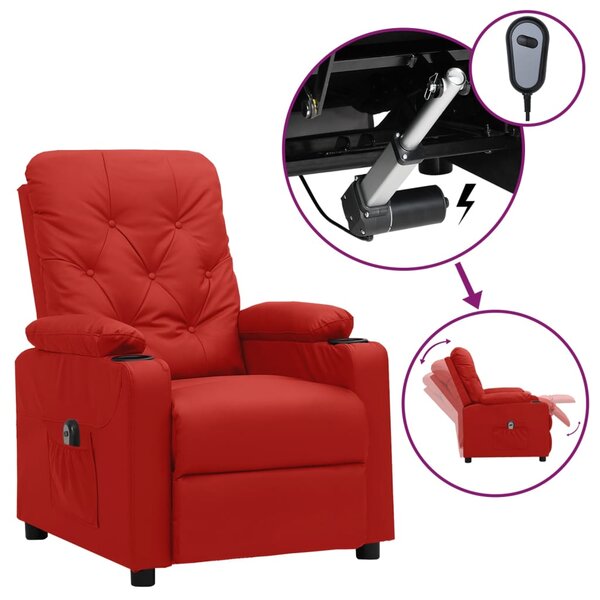 vidaXL Fauteuil inclinable électrique Rouge bordeaux Similicuir