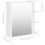 vidaXL Armoire à miroir de salle de bain Blanc Bois d’ingénierie