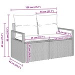 vidaXL Ensemble de canapé de jardin 6 Pièces Noir  Crème 55 x 55 x 37 cm