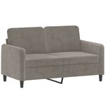 vidaXL Canapé à 2 places Gris clair 120 cm Velours