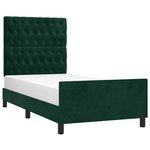 vidaXL Cadre de lit sans matelas vert foncé 100x200 cm velours