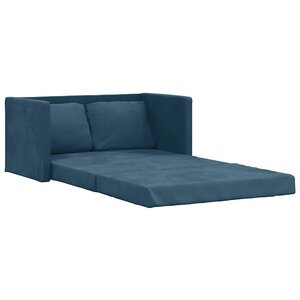 vidaXL Canapé-lit 2 en 1 bleu 122x204x55 cm velours