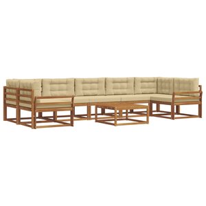 vidaXL Ensemble de canapés d'extérieur 8 Pièces Naturel et Beige