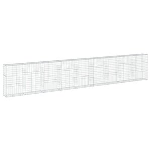 vidaXL Panier gabion avec couvercle 900x50x150 cm fer galvanisé