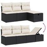 vidaXL Salon de jardin 9 Pièces avec coussins noir résine tressée