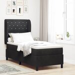 vidaXL Lit à ressorts avec matelas Noir 80 x 200 cm Velours