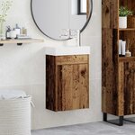 vidaXL Meuble de salle de bain avec robinet Bois ancien