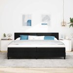 vidaXL Lit boxspring avec matelas avec matelas Noir 200 x 200 cm tissu