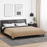 vidaXL Duvet d'été simple Noir et Taupe 220 x 260 cm Microfibre