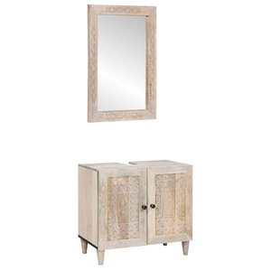 vidaXL Ensemble de mobilier de salle de bain avec étagère 2 Pièces Blanc