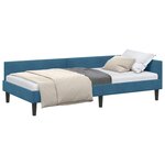 vidaXL Cadre de lit d'angle Bleu 80 x 200 cm Velours