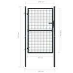 vidaXL Portail en maille de jardin Acier galvanisé 100 x 175 cm Gris