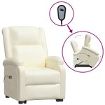 vidaXL Fauteuil de massage Crème Similicuir