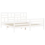 vidaXL Cadre de lit avec tête de lit blanc 200x200 cm bois massif