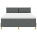 vidaXL Lit à ressorts avec matelas gris foncé 160x200 cm en tissu