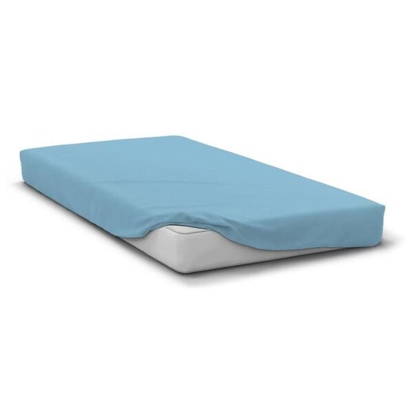 Drap housse microfibre 82 g - 140 x 190 cm - Bonnet 30 cm - Bleu ciel