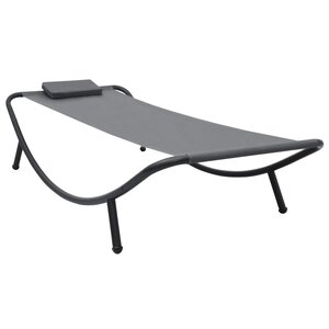 vidaXL Lit de jardin Gris 200x90 cm Acier