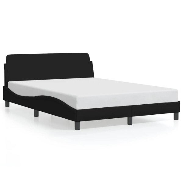 vidaXL Cadre de lit sans matelas noir 140x190 cm tissu