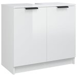 vidaXL Armoire de salle de bain Blanc brillant 64 5x33 5x59 cm