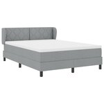 Lit Box Spring vidaXL avec Matelas Grise Clair 140x190 cm en Tissu