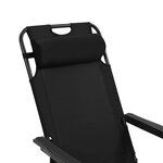 vidaXL Chaises longues pliables 2 Pièces avec repose-pied Acier Noir