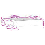 vidaXL Cadre de lit noir 180x200 cm super king